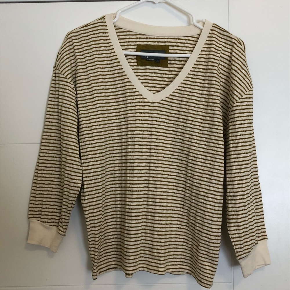 Essentials by Anthropologie Green Striped Top